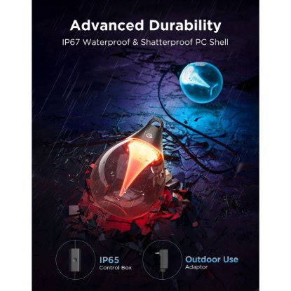 Nizna svjetla GOVEE RGBICW Outdoor String Lights, 14,63M