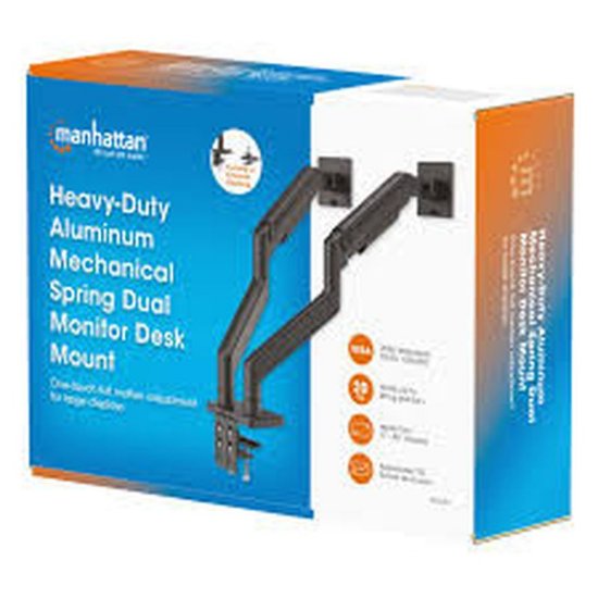 Stalak za monitor MANHATTAN 462587, za dva monitora, stolni, 17" do 45", crni