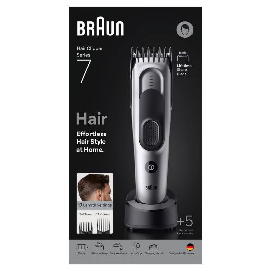 Aparat za šišanje BRAUN HC 7590, 17 duljina, srebrni