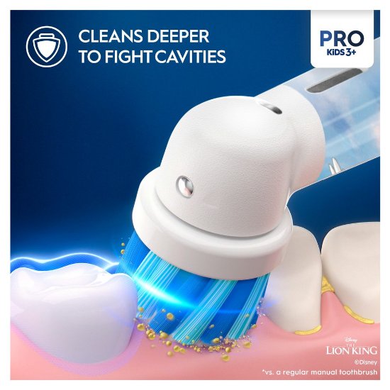Električna četkica za zube ORAL-B PRO Kids 3+, Lion King, putna torbica