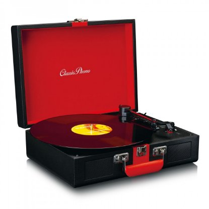 Gramofon LENCO TT-110, sa zvučnicima, BT, retro, crni