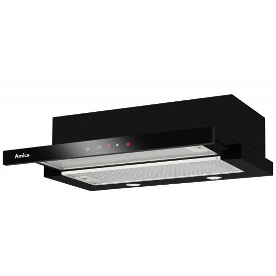 Teleskopska kuhinjska napa AMICA OTP6641BG, 60 cm, 389 m3/h, energetski razred D, crna