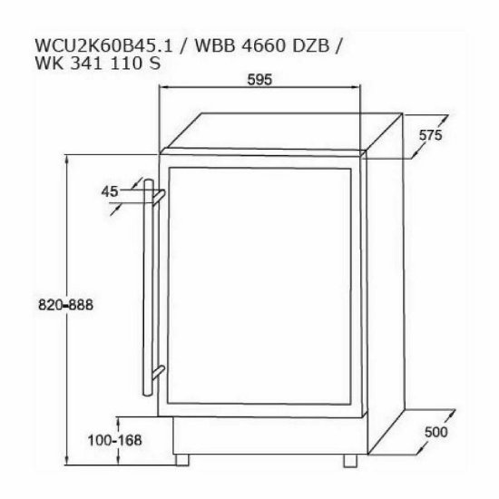 Hladnjak za vino AMICA WK 341 110-1 S, 45 boca, 82 cm, 125 l, energetski razred G, crni