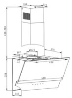 Zidna kuhinjska napa AMICA OKP6547S, 60 cm, 400 m3/h, energetski razred D, crna
