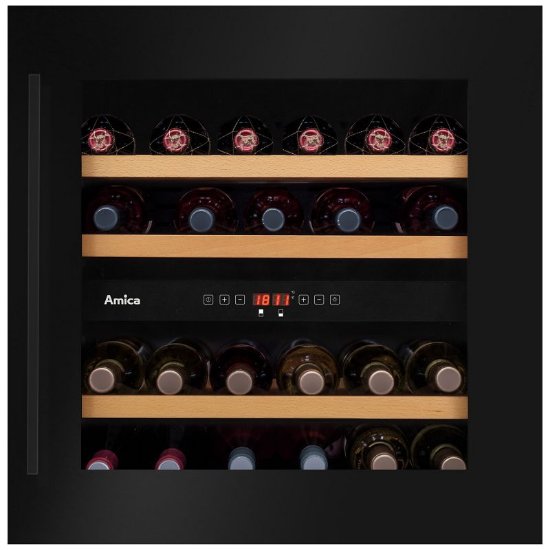 Ugradbeni hladnjak za vino AMICA WCB2K60B36.2, 34 boce, 59 cm, 75 l, energetski razred G, crni