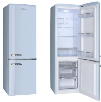 Hladnjak AMICA FK2965.3LAA, kombinirani, 181 cm, No frost, 181/63 l, SoftClose, energetski razred E, plavi