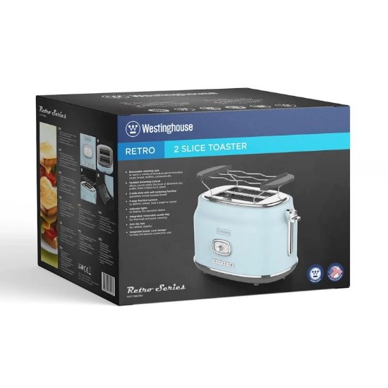 Toster WESTINGHOUSE Retro 2 Slice, 2 utora, 815 W, plavi