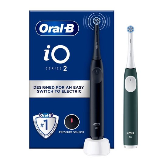 Električna četkica za zube ORAL-B iO2, duopack crno-zelena