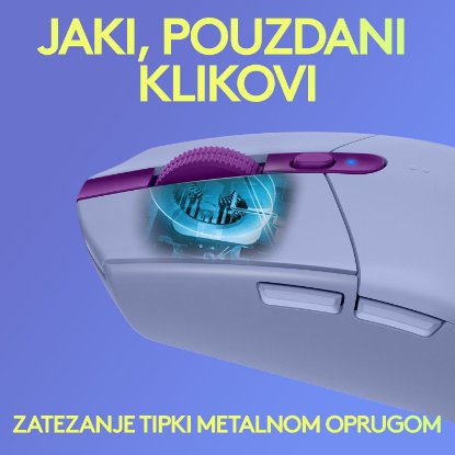 Miš LOGITECH Gaming G305 Lightspeed, bežični, optički, 12000dpi, lilac, USB