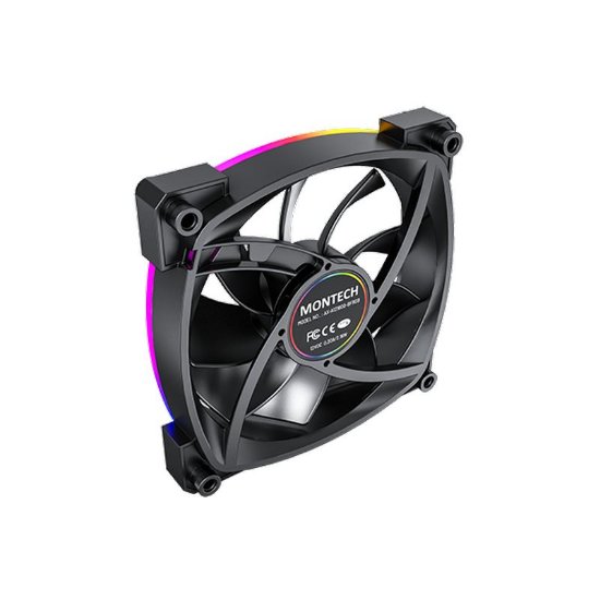 Ventilator MONTECH AX120 PWM, 120mm, 1600 okr/min, RGB, crni