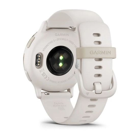 IZLOŽBENI - Pametni sat GARMIN Vivoactive 5, senzor otkucaja, GPS, zlatni/bijeli remen