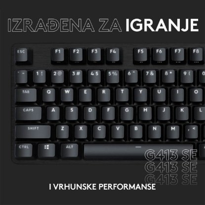 Tipkovnica LOGITECH Gaming G413 SE, mehanička, crna, USB, US layout