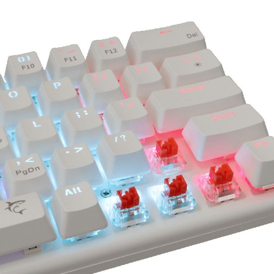 Tipkovnica WHITE SHARK GK-002212V2 Wakizashi-2, RGB, crveni switch, mehanička, UK/HR, bijela
