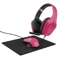 Miš + podloga za miš + slušalice TRUST GXT 790, USB, optički, rozi