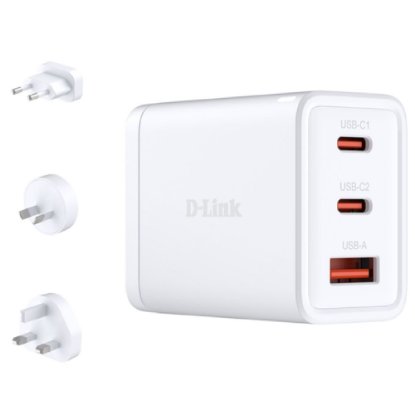 OPEN BOX - Kućni punjač D-LINK DCP-651, 65W, 2xUSB-C, 1xUSB-A, QC, PD, bijeli