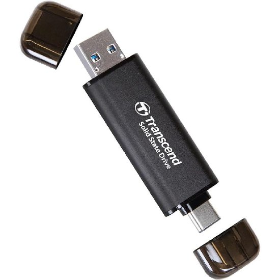 SSD vanjski 512GB TRANSCEND GESD310C, TS512GESD310C, 1050/950 MB/s, USB 3.2, crni