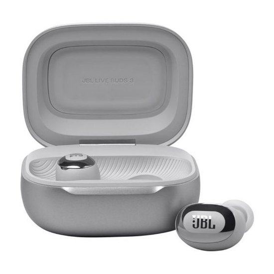 Slušalice JBL Live Buds 3, bežične, Bluetooth, ANC, in-ear, srebrne