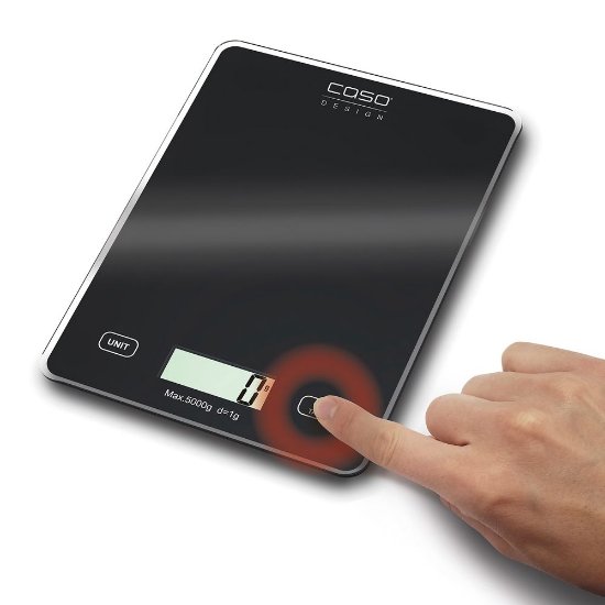 Kuhinjska vaga CASO DESIGN Slim, digitalna, 5kg, crna