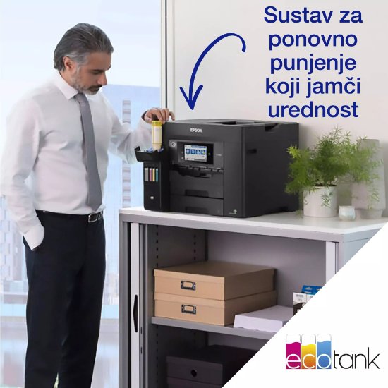 Multifunkcijski printer EPSON EcoTank L6570, printer/scanner/copy, 4800 x 1200, USB, LAN, WiFi, crni