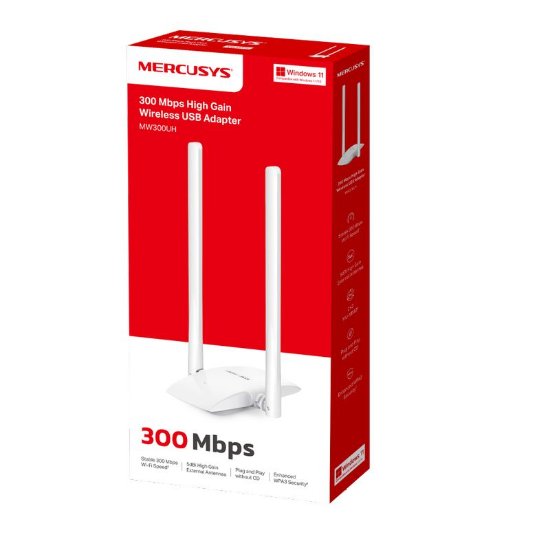 Mrežna kartica adapter USB2.0, MERCUSYS MW300UH, 802.11b/g/n, za bežičnu mrežu