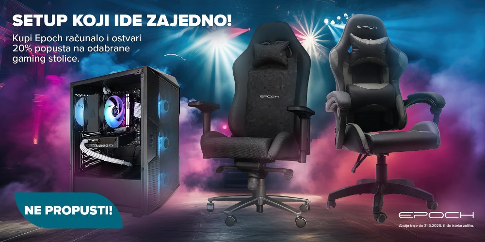Prikažite detalje za Uz kupnju Epoch računala ostvarujete popust na Epoch gaming stolicu! ⚡️
