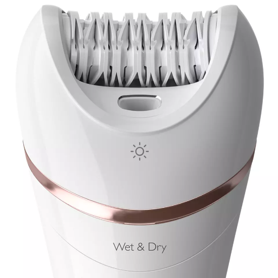 Epilator PHILIPS BRE730/10, uporaba na mokroj ili suhoj koži, 7 nastavaka, bijeli