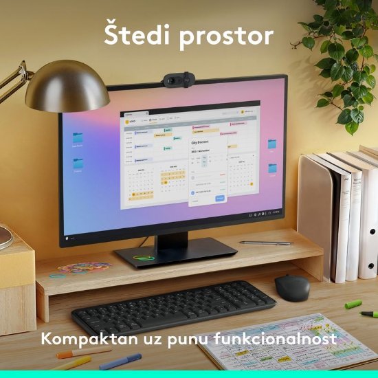 Tipkovnica + miš LOGITECH MK250 Compact Bluetooth Combo, bežična, crna