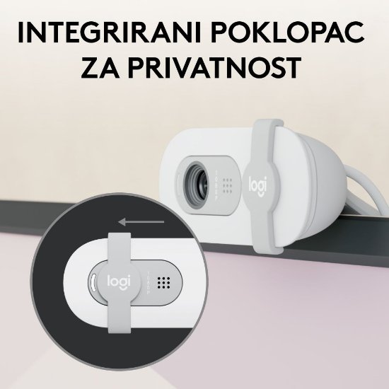 Web kamera LOGITECH Brio 100, bijela