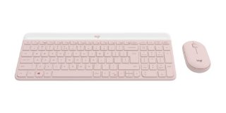 Tipkovnica + miš LOGITECH MK470 Slim Wireless, bežična, roza