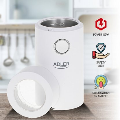 Mlinac za kavu ADLER AD4446ws, 150 W, 75 gr, bijeli