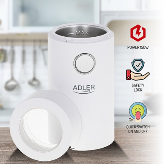 Mlinac za kavu ADLER AD4446ws, 150 W, 75 gr, bijeli