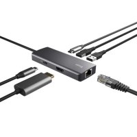 Docking station TRUST Dalyx, 6 u 1, USB-C na 2x USB 3.1, 2xUSB-C, HDMI, LAN