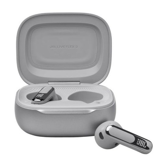 Slušalice JBL Live Flex 3, bežične, Bluetooth, ANC, in-ear, srebrne