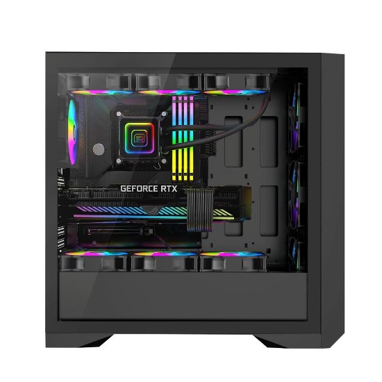 Kućište BIT FORCE Hercules ARGB-C-TM4, MIDI, E-ATX, window, crno, bez napajanja