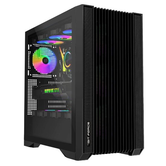 Kućište BIT FORCE Hercules ARGB-C-TM4, MIDI, E-ATX, window, crno, bez napajanja