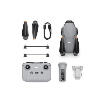 Dron DJI Air 3S (DJI RC-N3), 4K UHD kamera, 3-axis gimbal, vrijeme leta do 45min, upravljanje daljinskim upravljačem, sivi