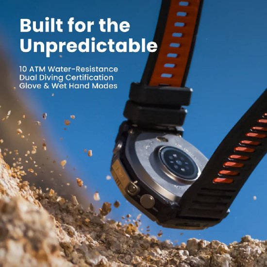 Pametni sat AMAZFIT T-Rex Ultra 2, 1.5" Amoled, pametne obavijesti, crni