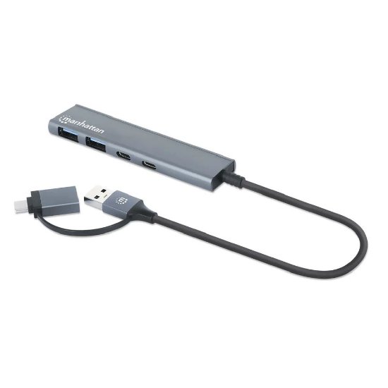 USB HUB MANHATTAN, USB-A/USB-C na 2x USB-A, 2x USB-C