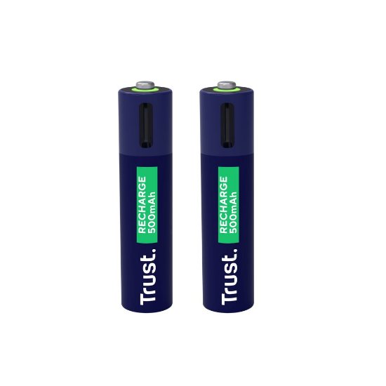 Baterije TRUST AAA, punjive, 500 mAh, USB-C, 2 komada