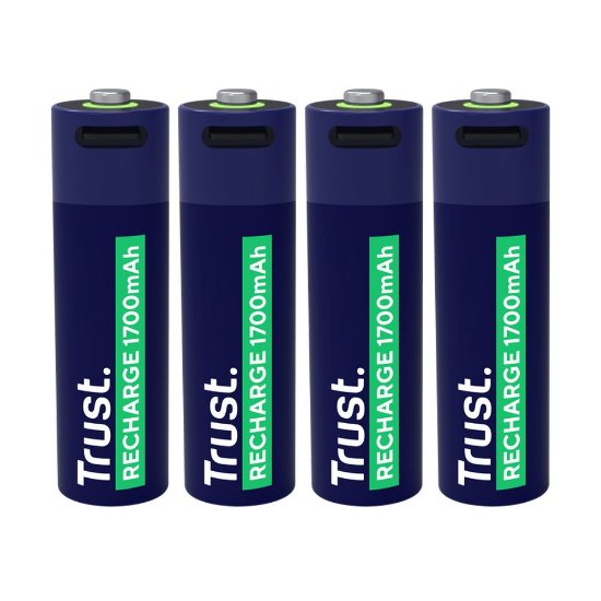 Baterije TRUST AA, punjive, 1700 mAh, USB-C, 4 komada