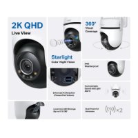 Mrežna nadzorna kamera TP-LINK Tapo C520WS, 2K, vanjska, WiFi, senzor pokreta, noćno snimanje