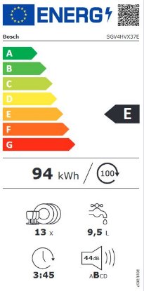 Ugradbena perilica posuđa BOSCH SGV4HVX37E, 60 cm, 13 kompleta, energetski razred E