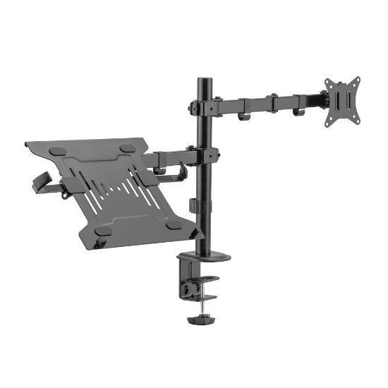 Stalak za monitor i laptop SBOX LCD-LM01-2, stolni, do 32", za 1 monitor, crni