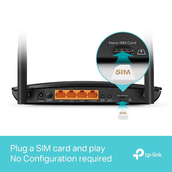 Router TP-LINK Archer MR600 V2, 802.11a/b/g/n/ac, 4G+ SIM, Dual Band Gigabit Archer MR600 router, 3 x 10/100/1000 LAN + 1 x 10/100/1000 WAN + 1 x 4G SIM, 2 antene, bežični