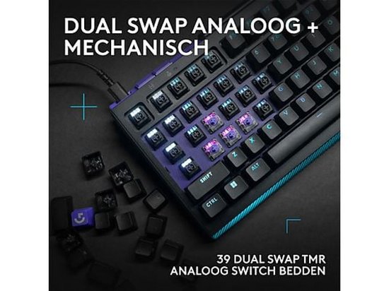 Tipkovnica LOGITECH Gaming G512 X 75, tactile switch, RGB, mehanička, US Layout, USB, crna