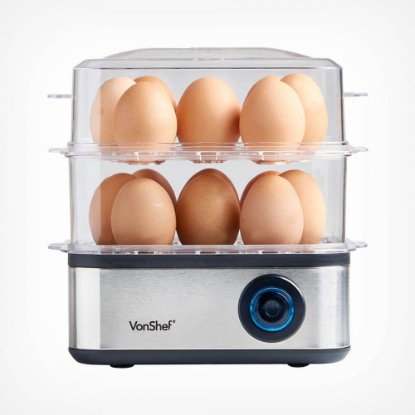 Kuhalo za jaja VONSHEF, 500 W, do 16 jaja, inox