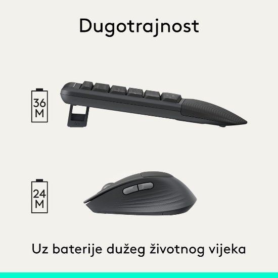 Tipkovnica + miš LOGITECH Signature Comfort Plus MK880, crni