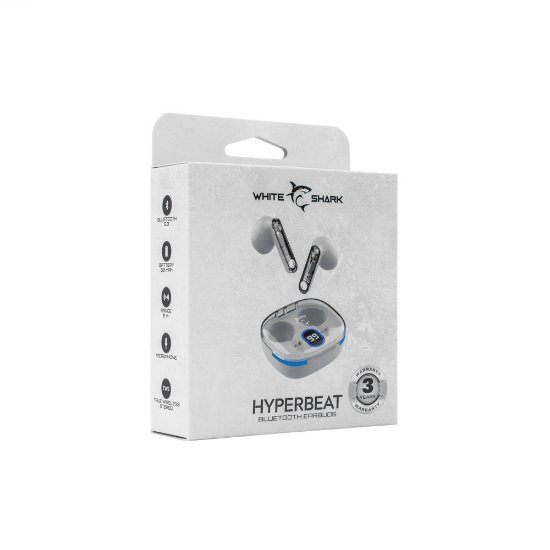 Slušalice WHITE SHARK GEB-TWS37 Hyperbeat, in-ear, bežične, bluetooth, bijele