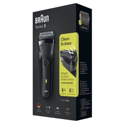 Aparat za brijanje BRAUN 300 , SmartPlug , 3 brijaća elementa, crna