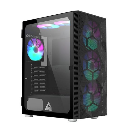 Kućište MONTECH X3 Mesh, prozor, RGB, ATX, crno